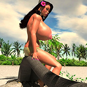 3D babe massive boobs