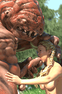 Busty hot girls have sex with big mon$ters dicks