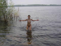 Here are the secret naked pictures of my nasty wife posing outdoors. Image 5