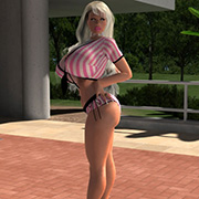 Huge boobs 3D couch