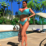 Fake big boobs 3D