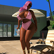 Bit boob 3D cartoon art